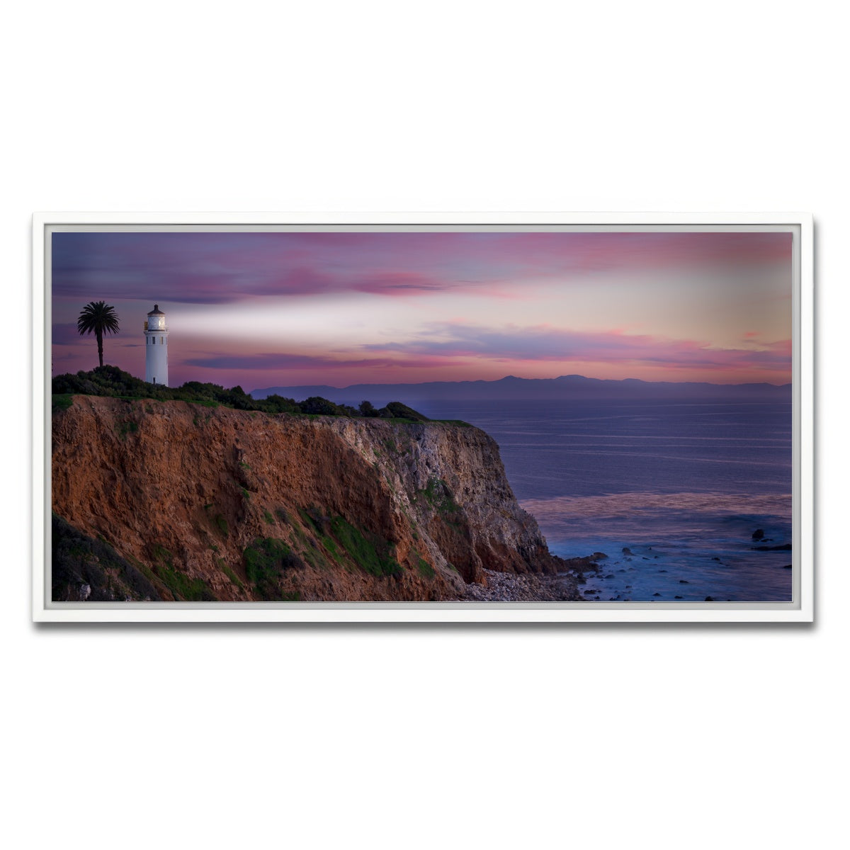 AUTO-MOCKUP WHITE | Southern California Lighthouse | 1 Piece | White Framed Canvas | group=2x1