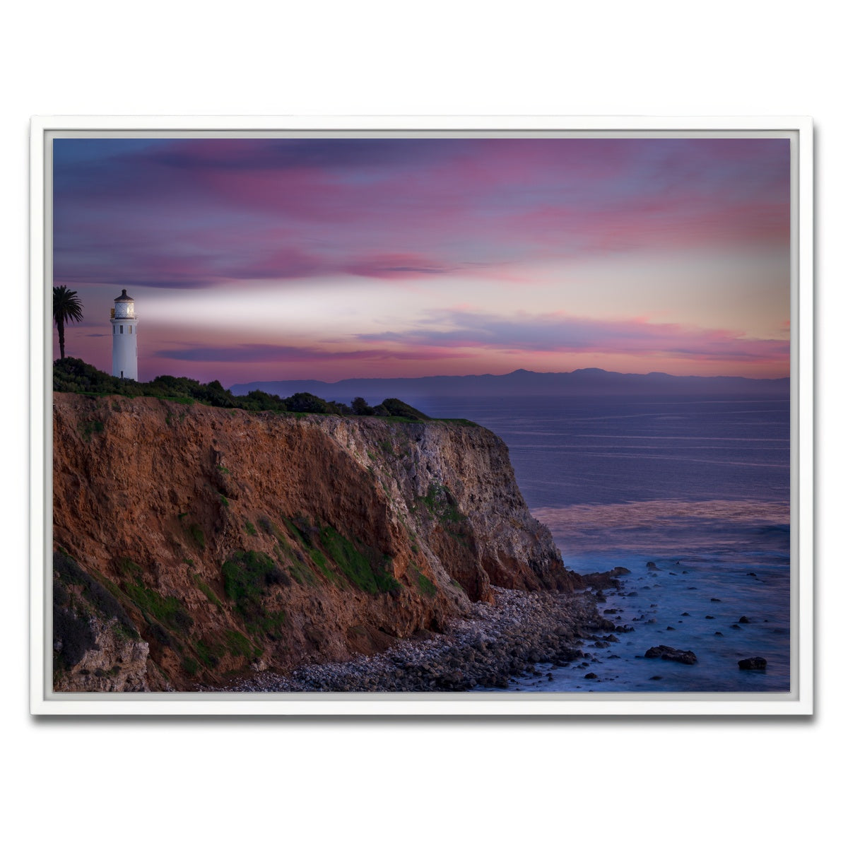 AUTO-MOCKUP WHITE | Southern California Lighthouse | 1 Piece | White Framed Canvas | group=4x3