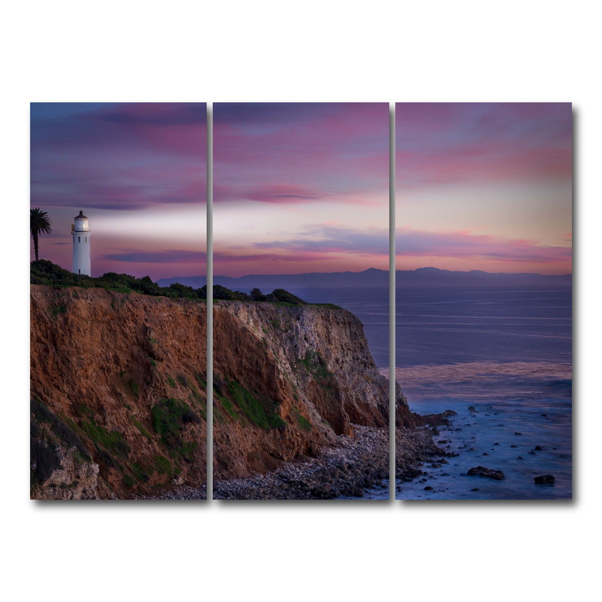 AUTO-MOCKUP WHITE | Southern California Lighthouse | 3 Piece | Gallery Wrap Canvas | group=8x18