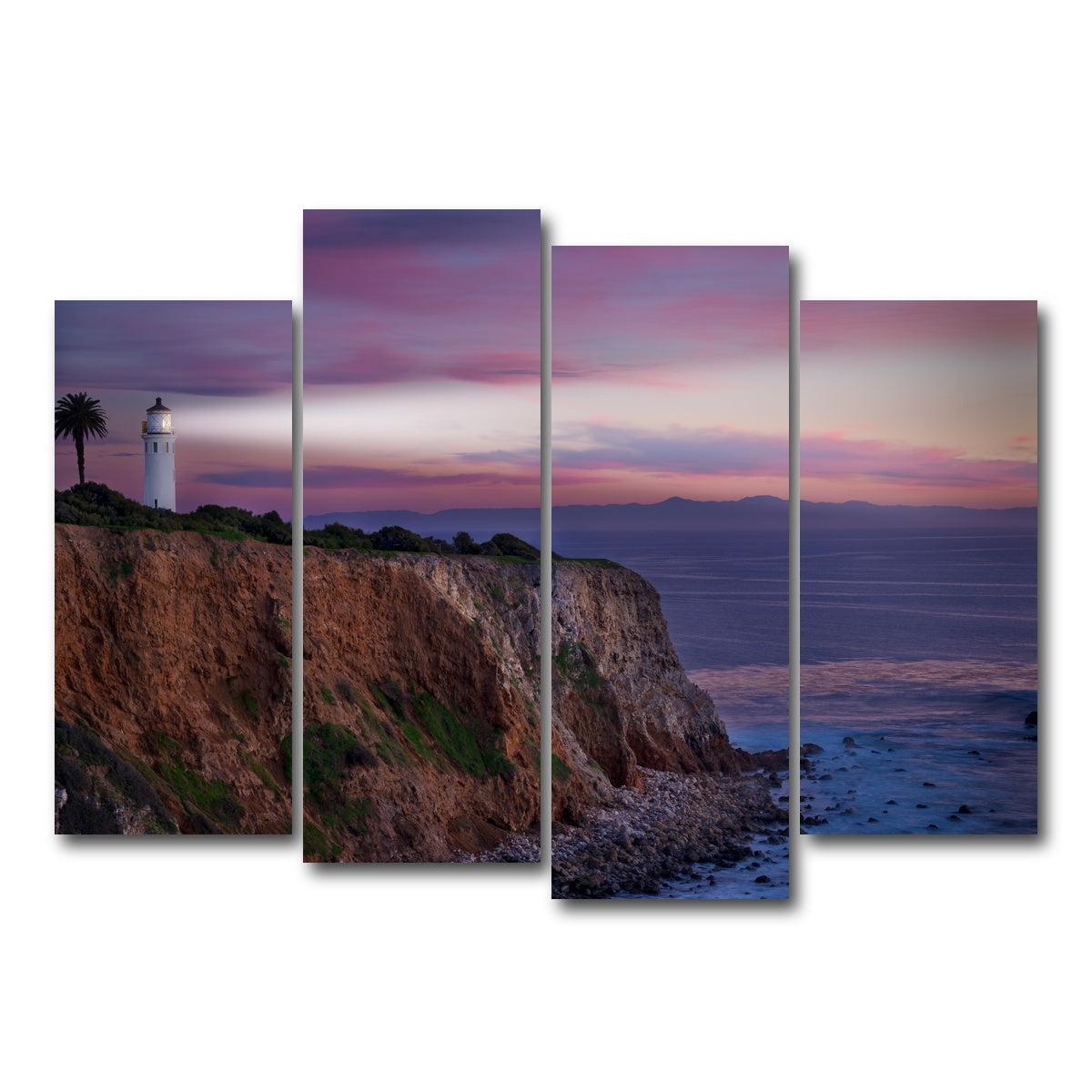 AUTO-MOCKUP WHITE | Southern California Lighthouse | 4 Piece | Gallery Wrap Canvas | group=4_normal