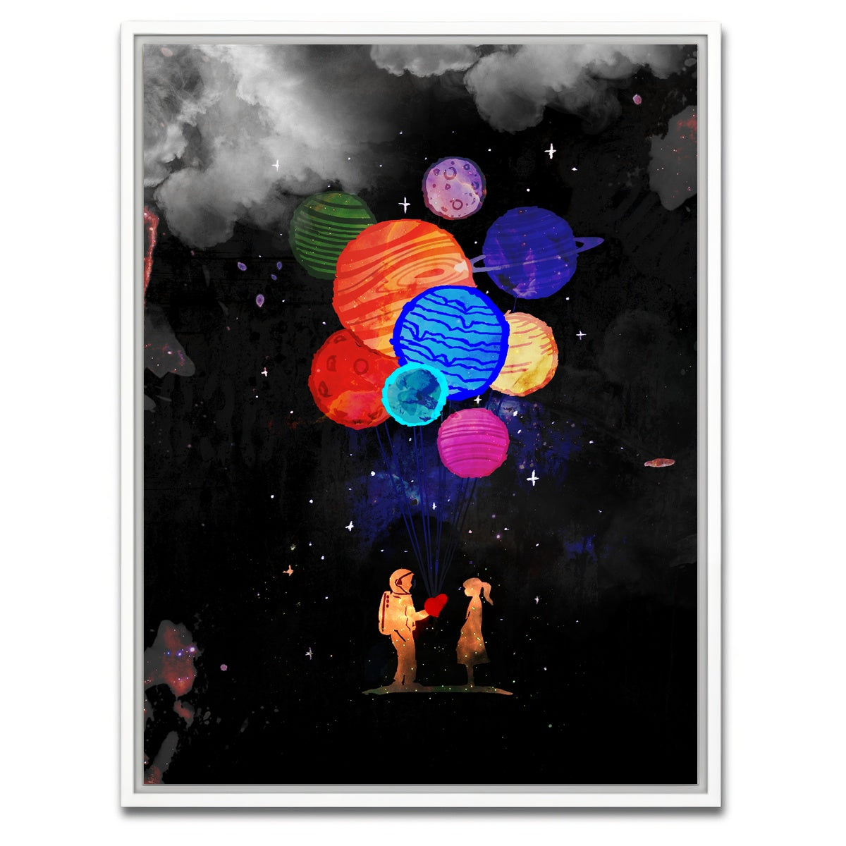 AUTO-MOCKUP WHITE | Space Love | 1 Piece | White Framed Canvas | group=3x4