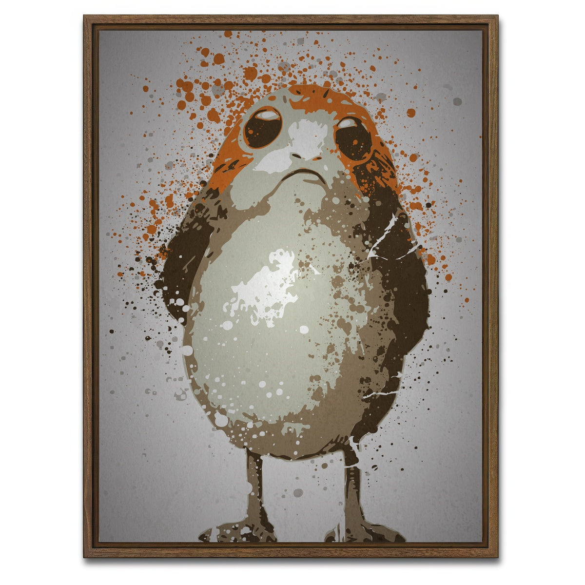 AUTO-MOCKUP WHITE | Space Penguin | 1 Piece | Walnut Framed Canvas | group=3x4
