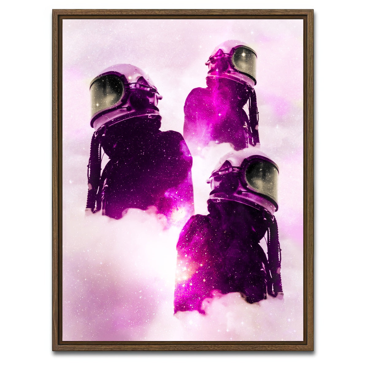AUTO-MOCKUP WHITE | Space explorers | 1 Piece | Walnut Framed Canvas | group=3x4