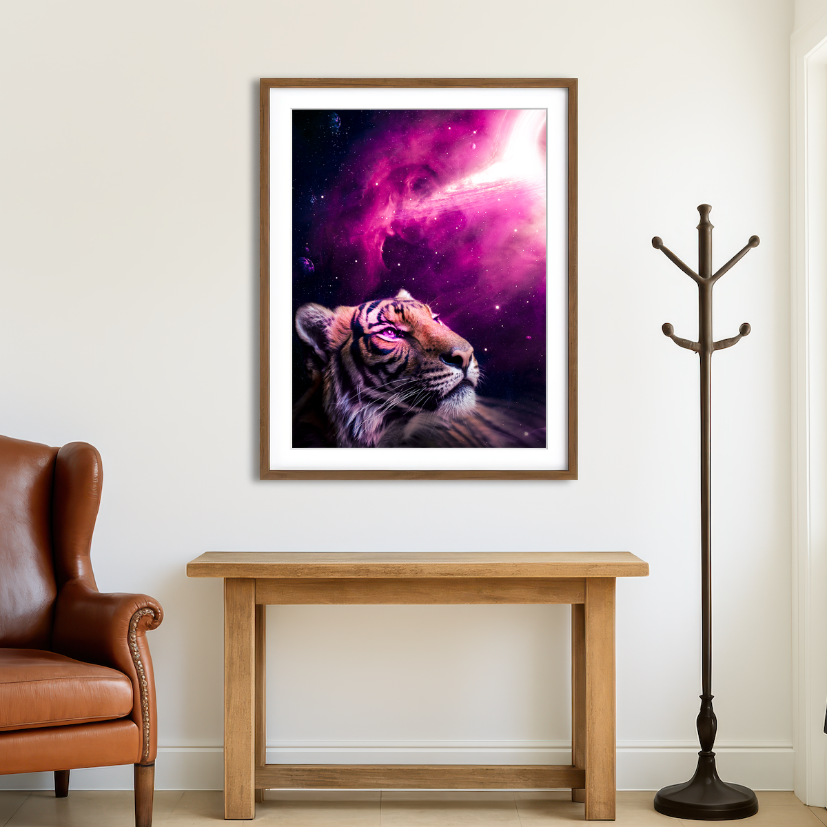 AUTO-MOCKUP ROOM | Space Tiger Wall Art