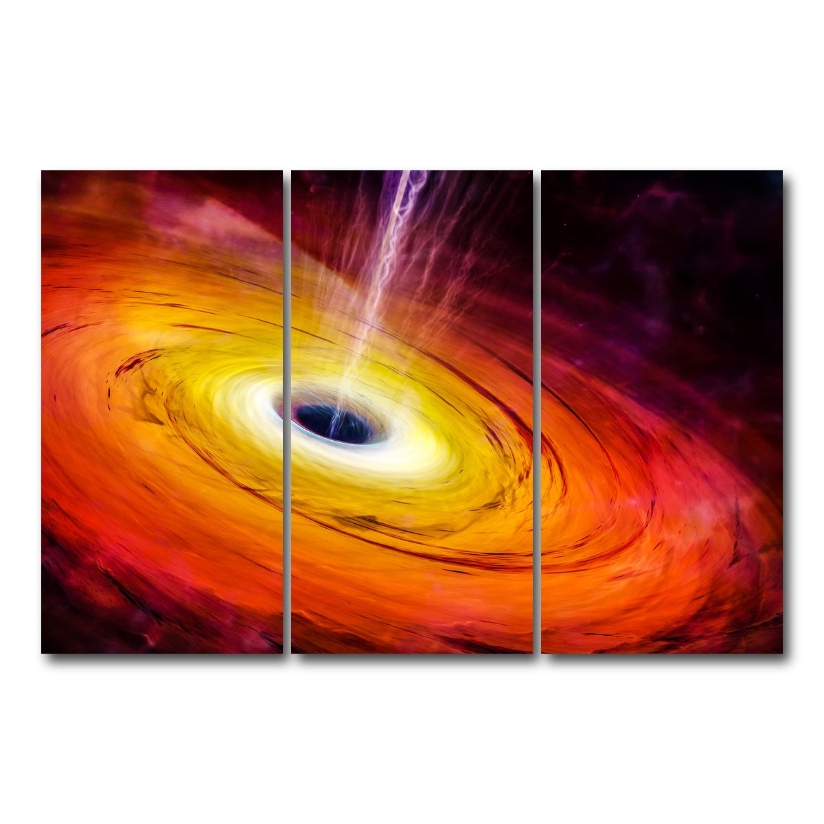 AUTO-MOCKUP WHITE | Spacescape Black Hole | 3 Piece | Gallery Wrap Canvas | group=12x24