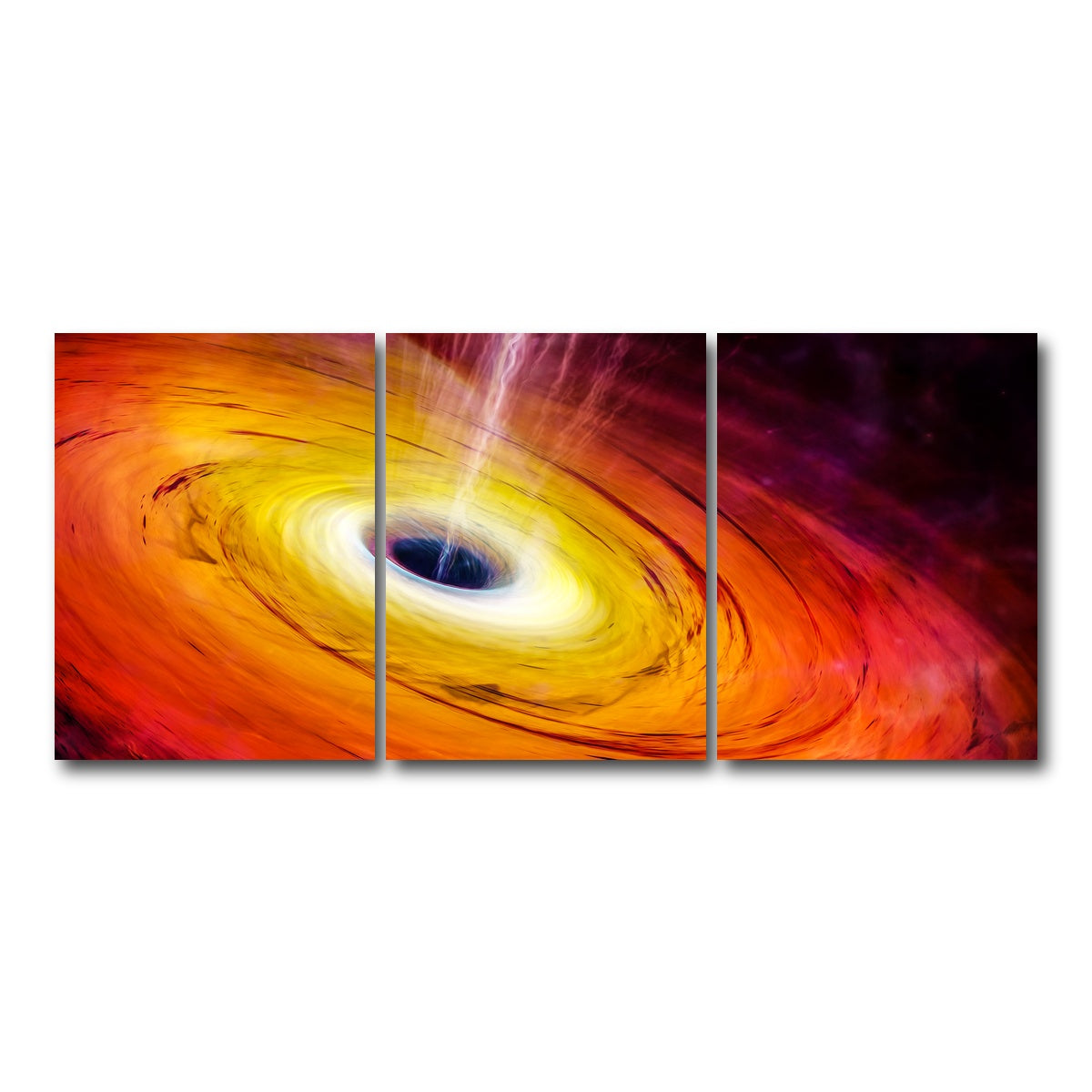 AUTO-MOCKUP WHITE | Spacescape Black Hole | 3 Piece | Gallery Wrap Canvas | group=18x24