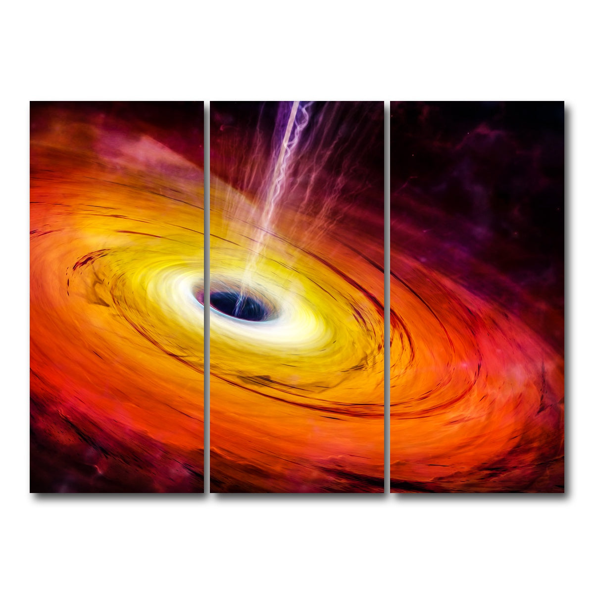 AUTO-MOCKUP WHITE | Spacescape Black Hole | 3 Piece | Gallery Wrap Canvas | group=8x18