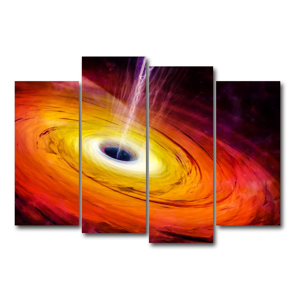 AUTO-MOCKUP WHITE | Spacescape Black Hole | 4 Piece | Gallery Wrap Canvas | group=4_normal