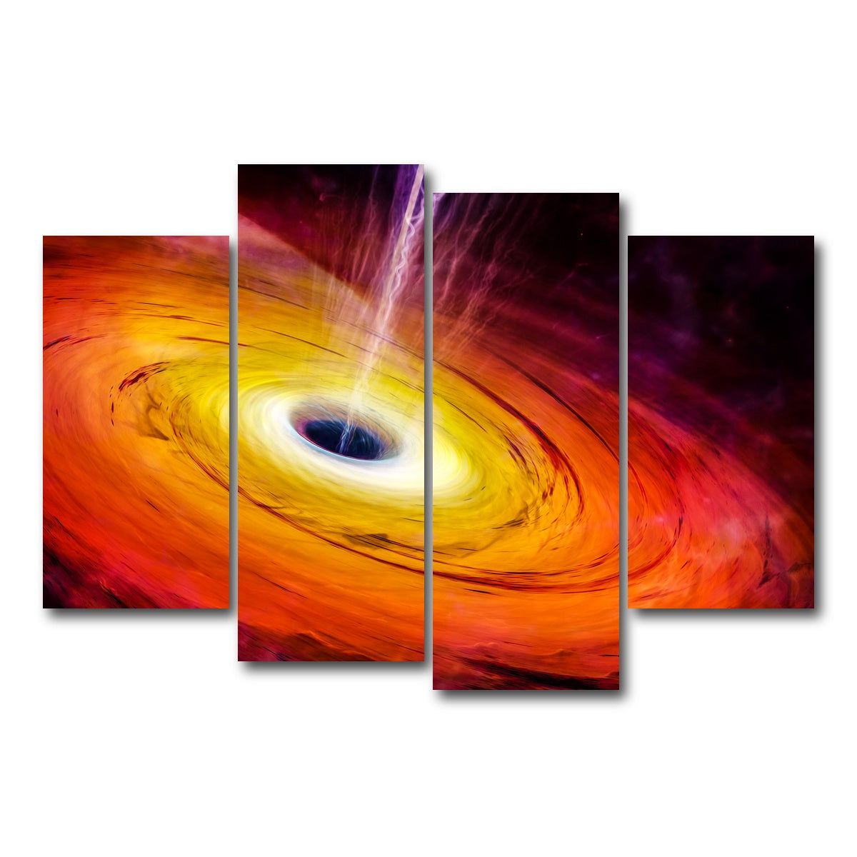 AUTO-MOCKUP WHITE | Spacescape Black Hole | 4 Piece | Gallery Wrap Canvas | group=4_short