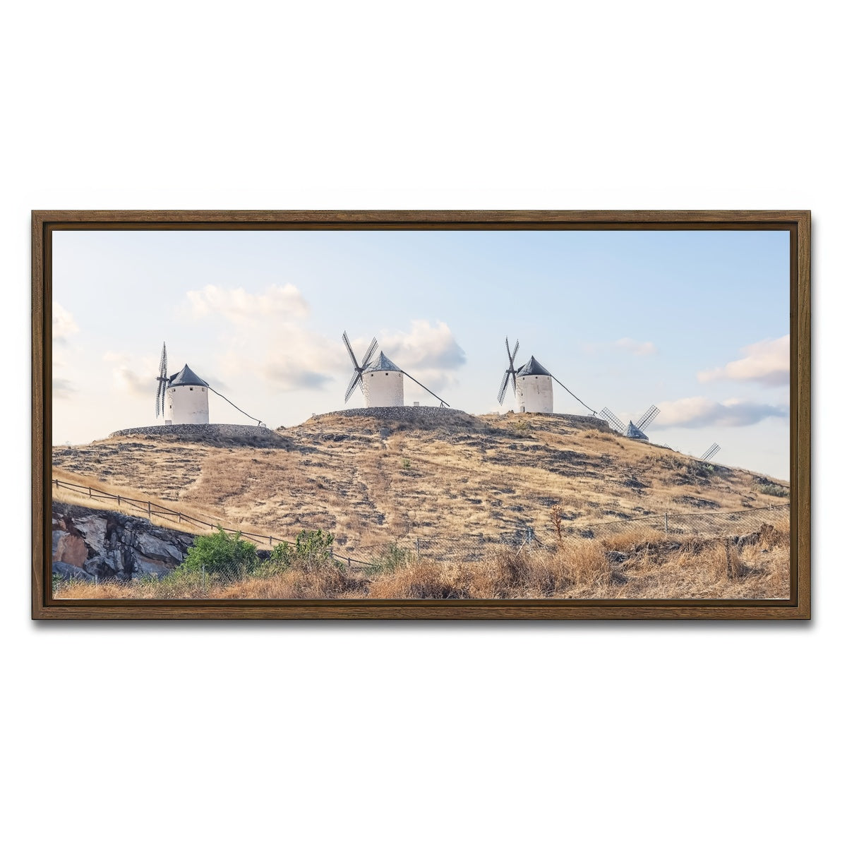 AUTO-MOCKUP WHITE | Spanish Landscape | 1 Piece | Walnut Framed Canvas | group=2x1