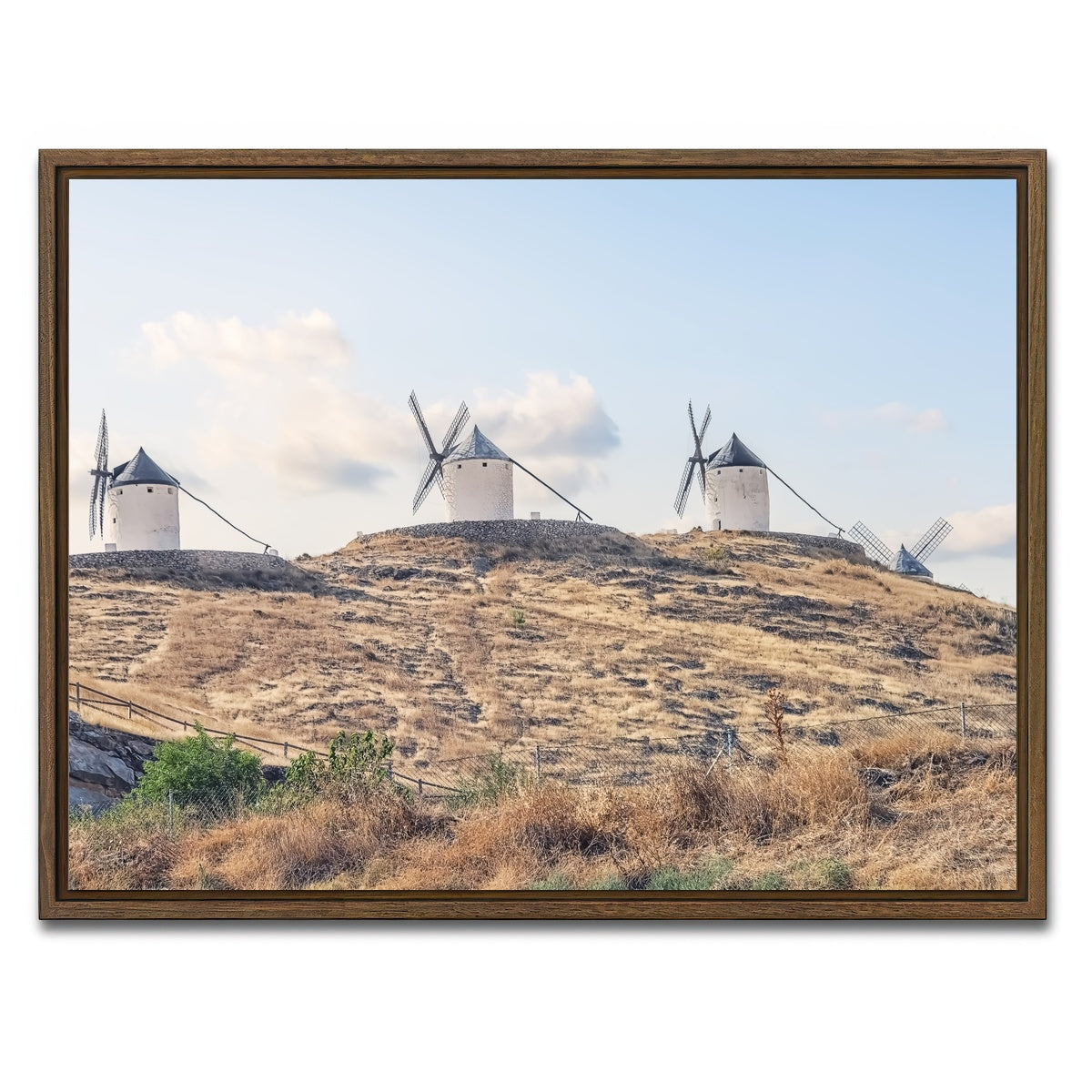 AUTO-MOCKUP WHITE | Spanish Landscape | 1 Piece | Walnut Framed Canvas | group=4x3