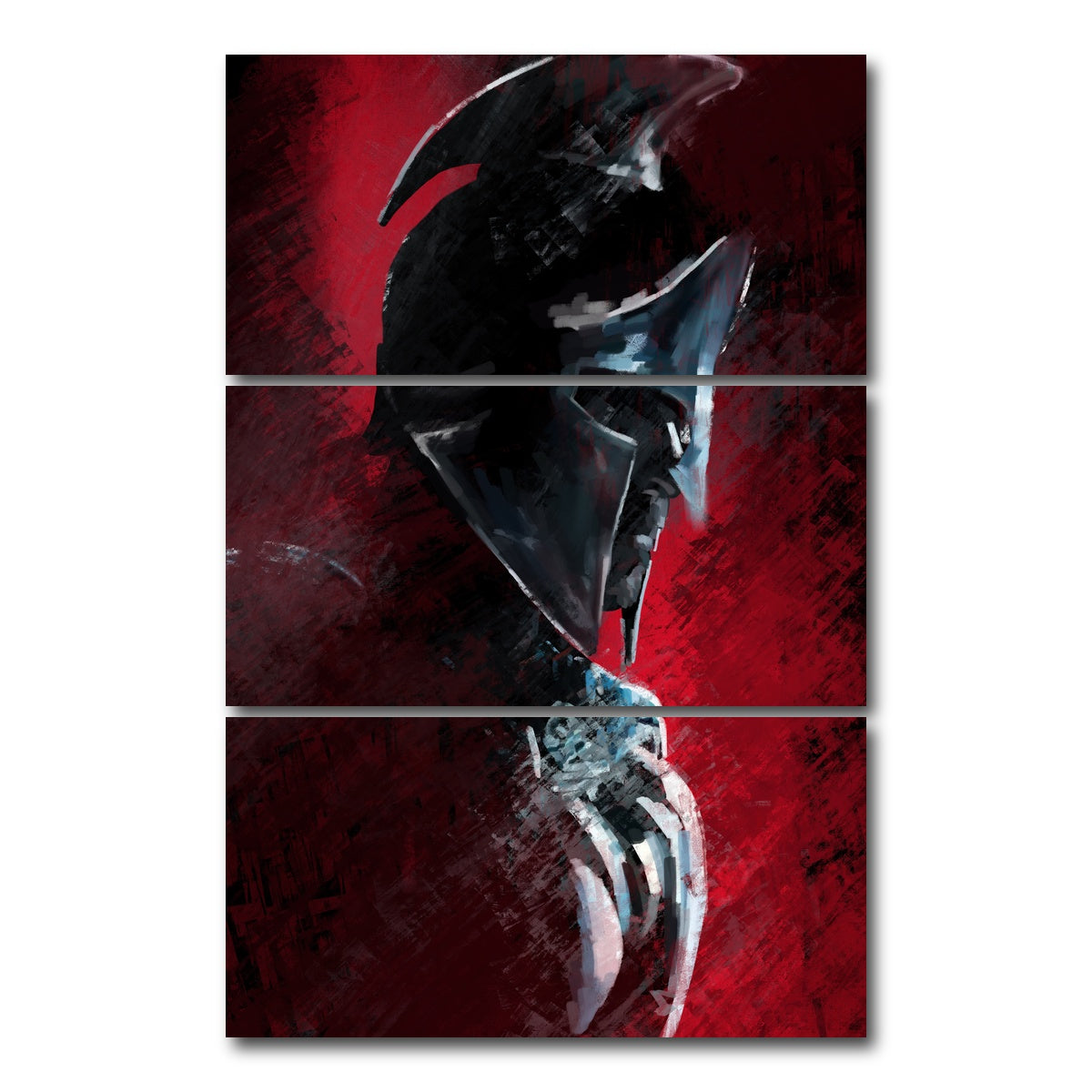 AUTO-MOCKUP WHITE | Spartan Warrior | 3 Piece | Gallery Wrap Canvas | group=12x24_stacked