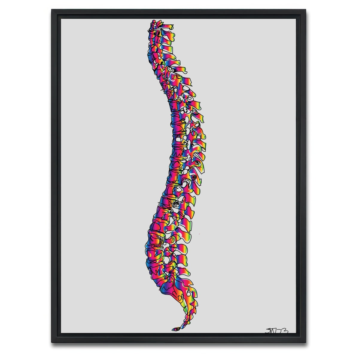 AUTO-MOCKUP WHITE | Spine Drawing | 1 Piece | Black Framed Canvas | group=3x4