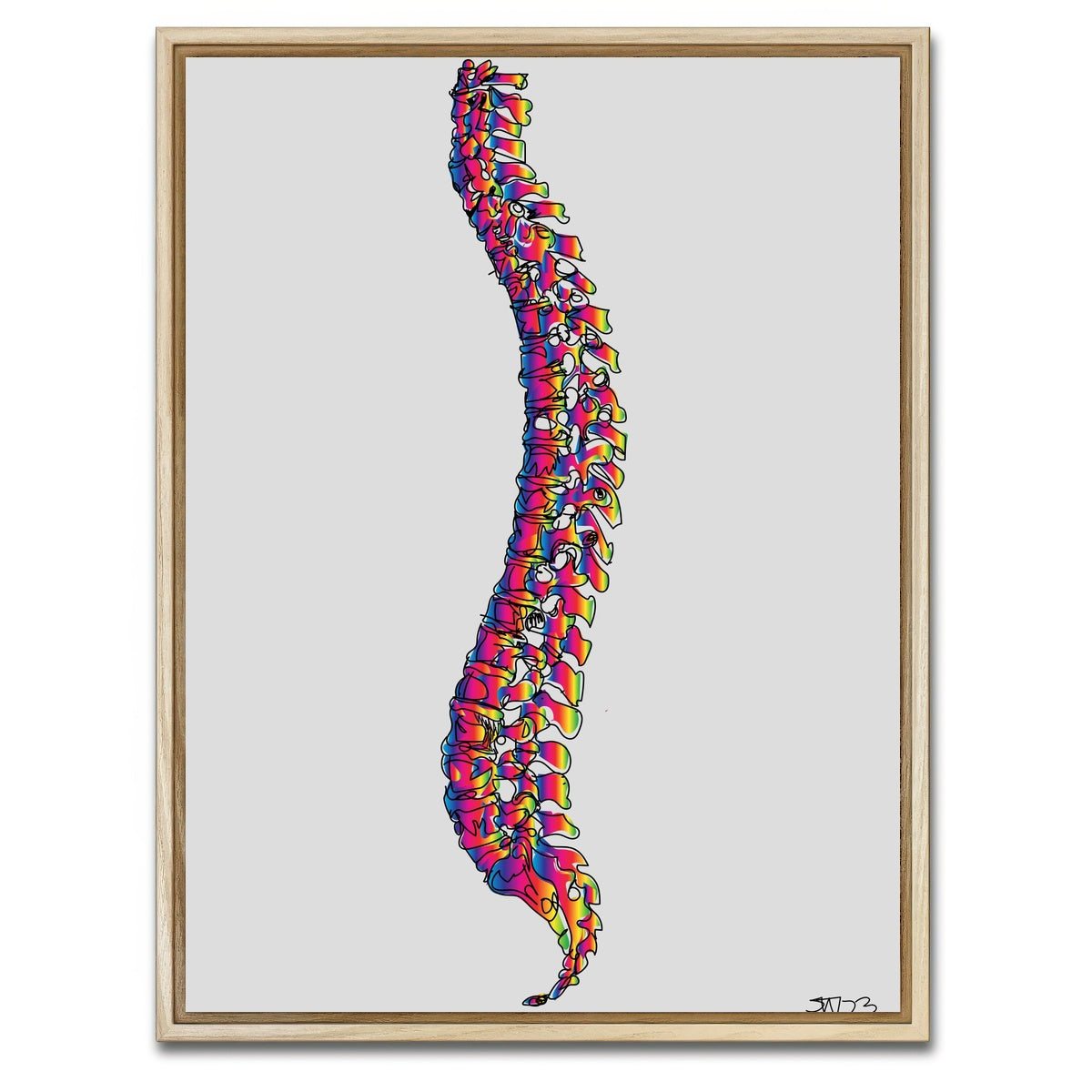 AUTO-MOCKUP WHITE | Spine Drawing | 1 Piece | Natural Framed Canvas | group=3x4