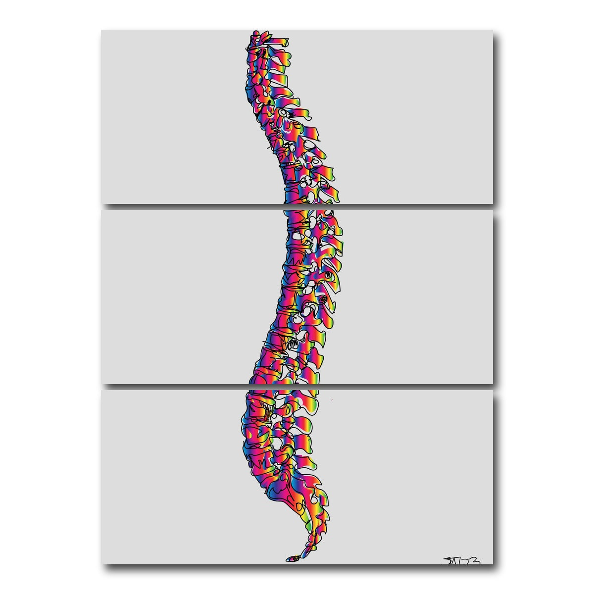 AUTO-MOCKUP WHITE | Spine Drawing | 3 Piece | Gallery Wrap Canvas | group=8x18_stacked