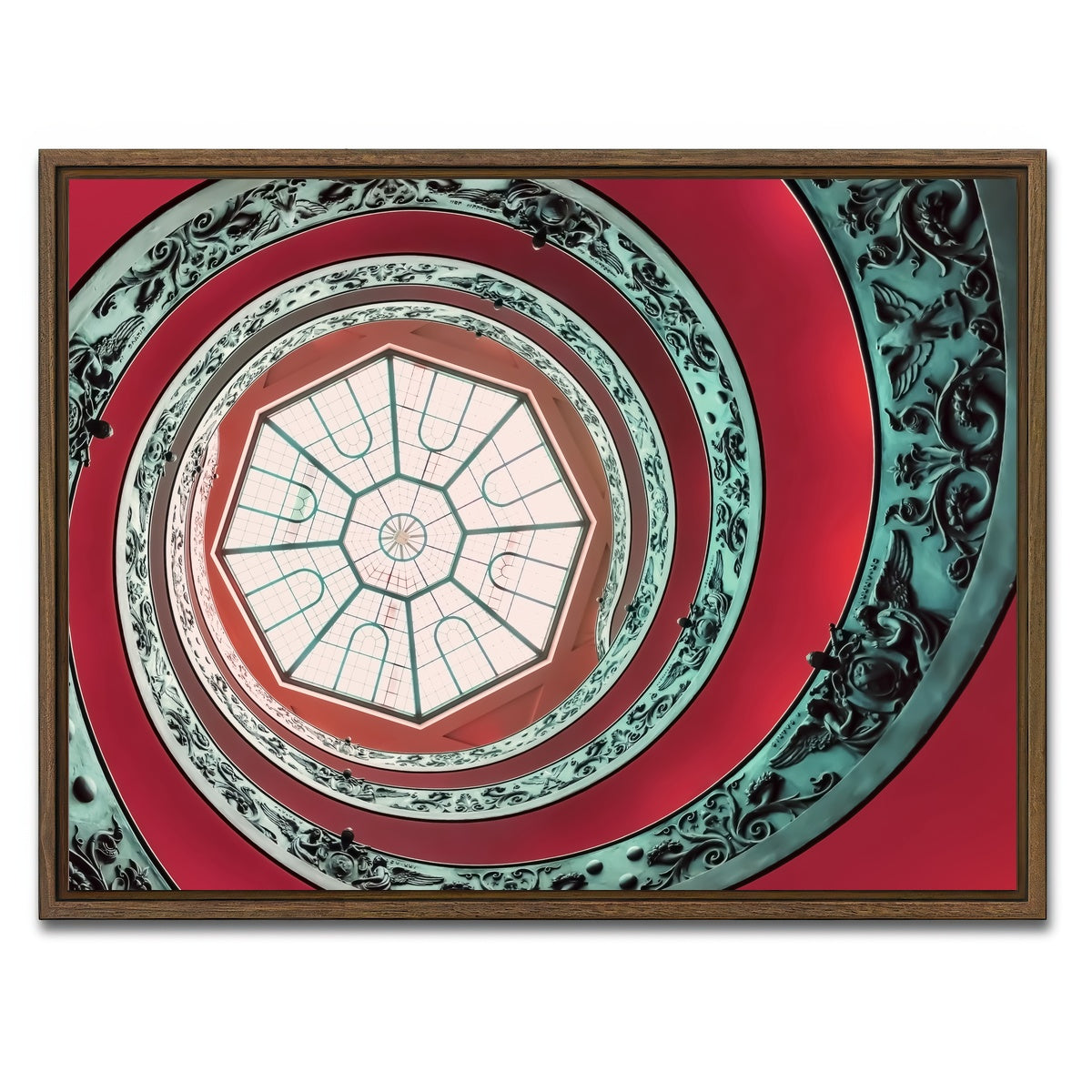 AUTO-MOCKUP WHITE | Spiral Skylight | 1 Piece | Walnut Framed Canvas | group=4x3