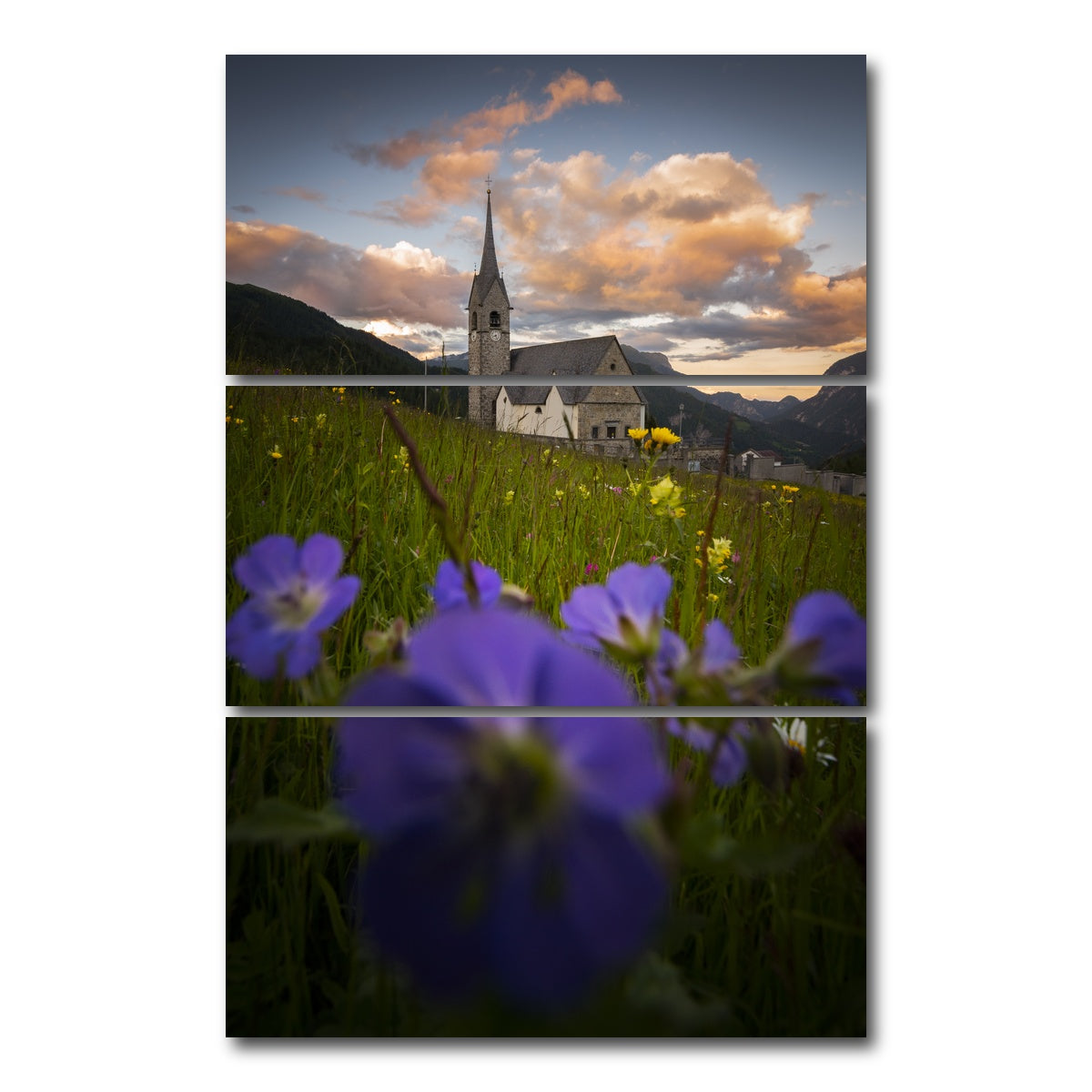 AUTO-MOCKUP WHITE | Spire in Sauris di Sopra | 3 Piece | Gallery Wrap Canvas | group=12x24_stacked