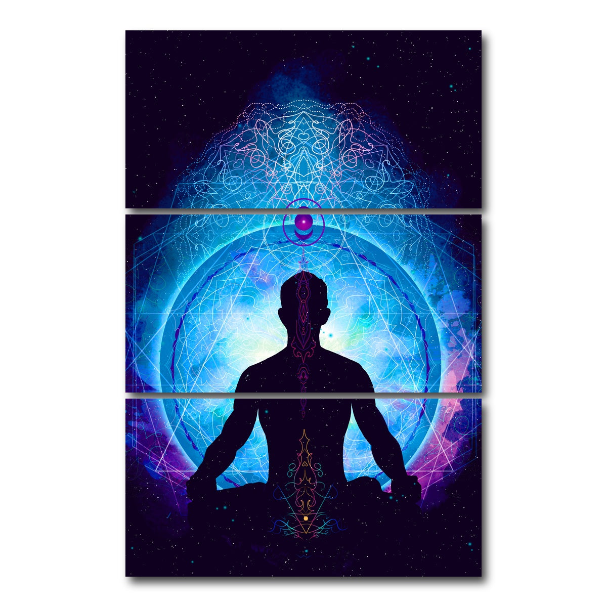 AUTO-MOCKUP WHITE | Spiritual Energy | 3 Piece | Gallery Wrap Canvas | group=12x24_stacked