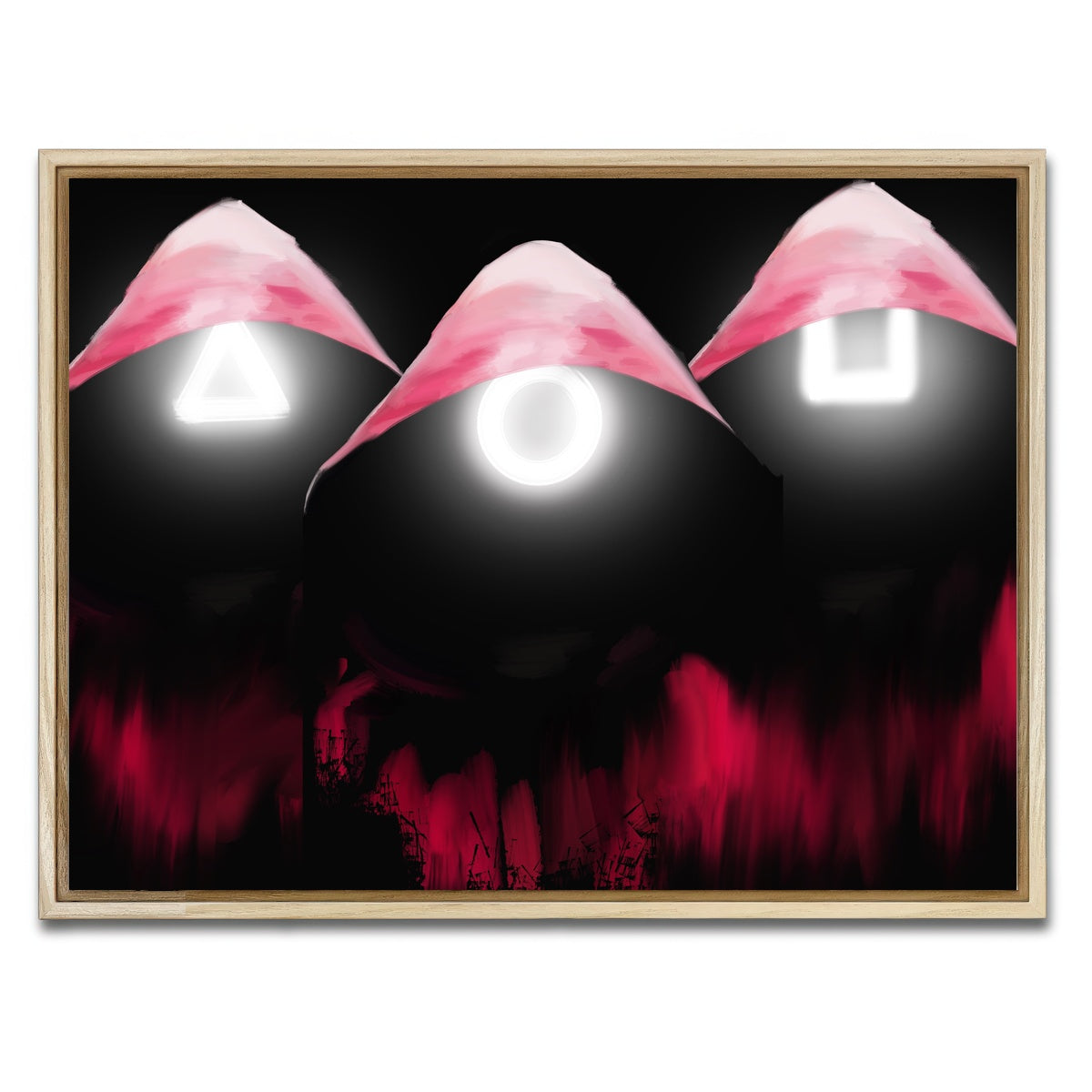 AUTO-MOCKUP WHITE | Squid Game Enforcers | 1 Piece | Natural Framed Canvas | group=4x3