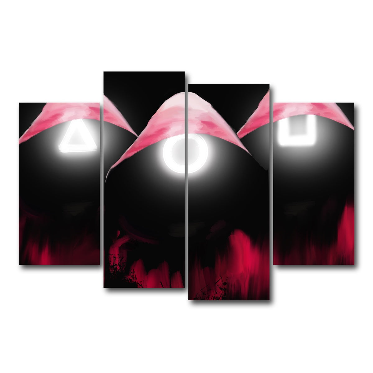 AUTO-MOCKUP WHITE | Squid Game Enforcers | 4 Piece | Gallery Wrap Canvas | group=4_short