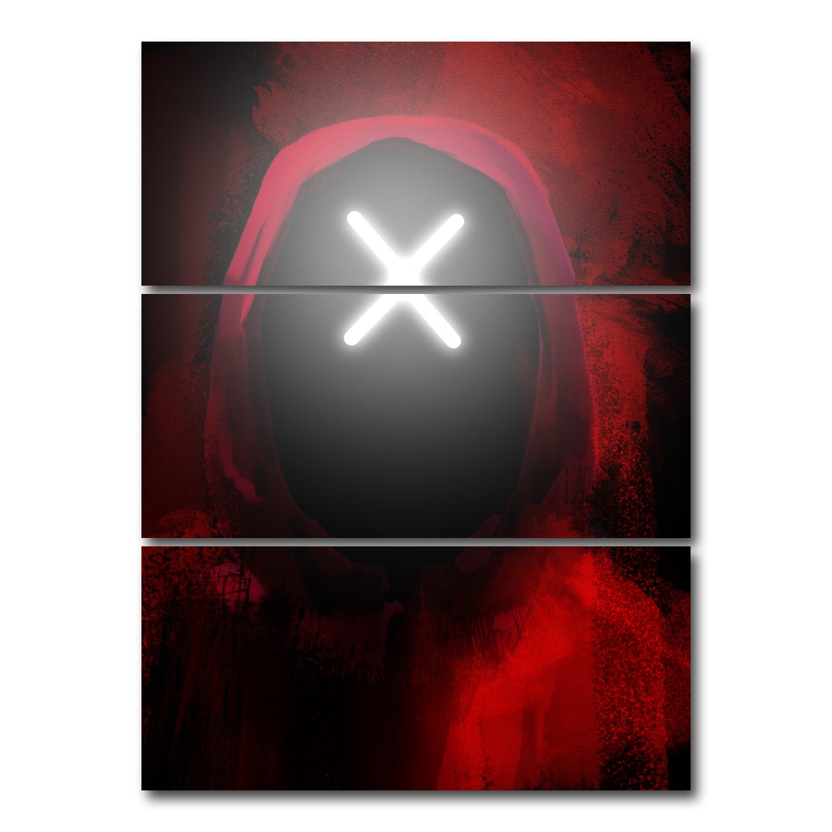 AUTO-MOCKUP WHITE | Squid Game X | 3 Piece | Gallery Wrap Canvas | group=8x18_stacked