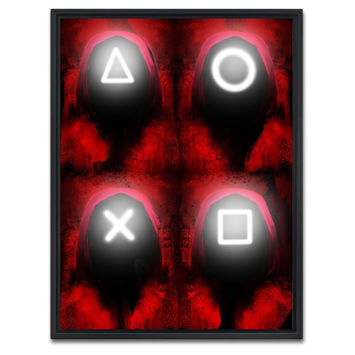 AUTO-MOCKUP WHITE | Squid Game | 1 Piece | Black Framed Canvas | group=3x4