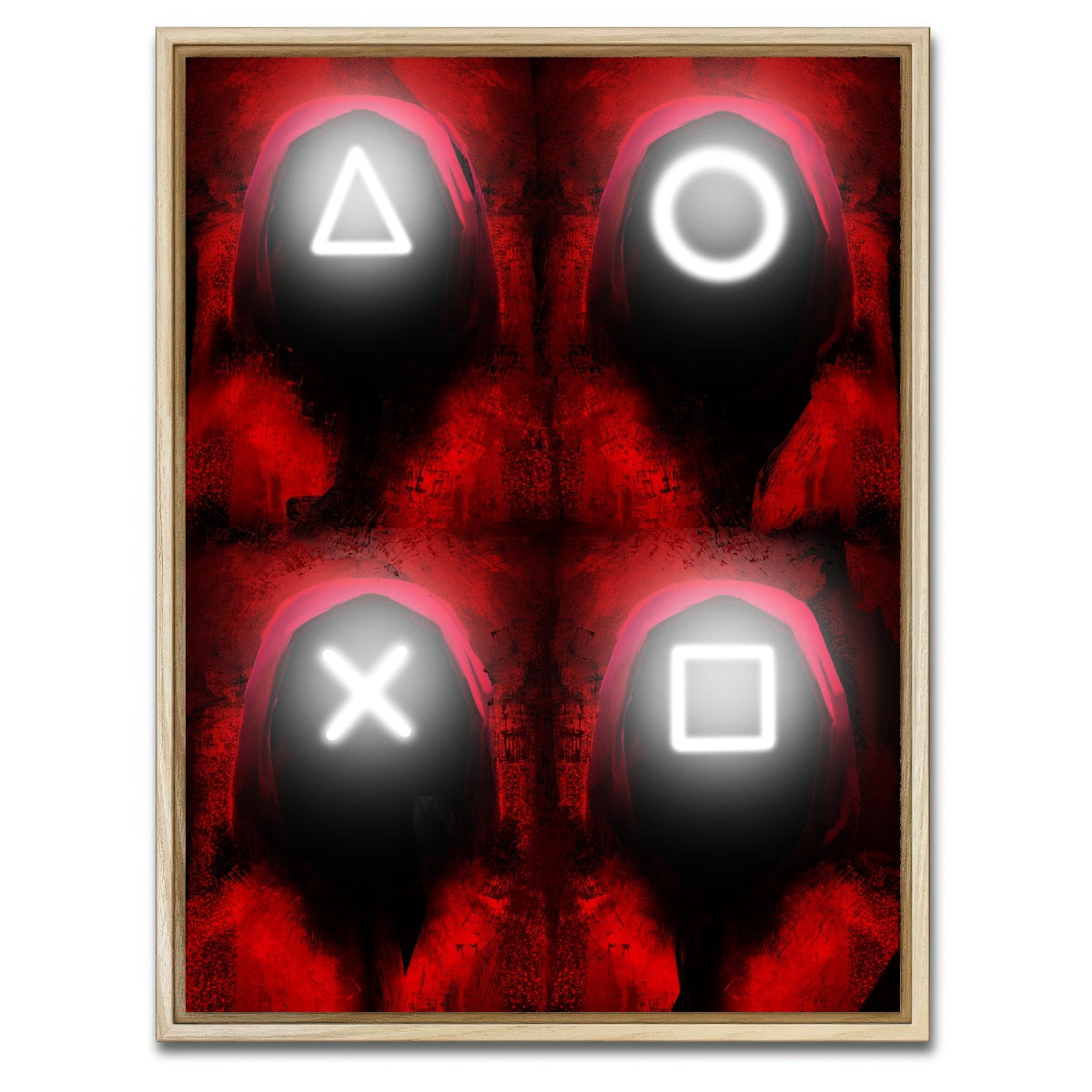 AUTO-MOCKUP WHITE | Squid Game | 1 Piece | Natural Framed Canvas | group=3x4