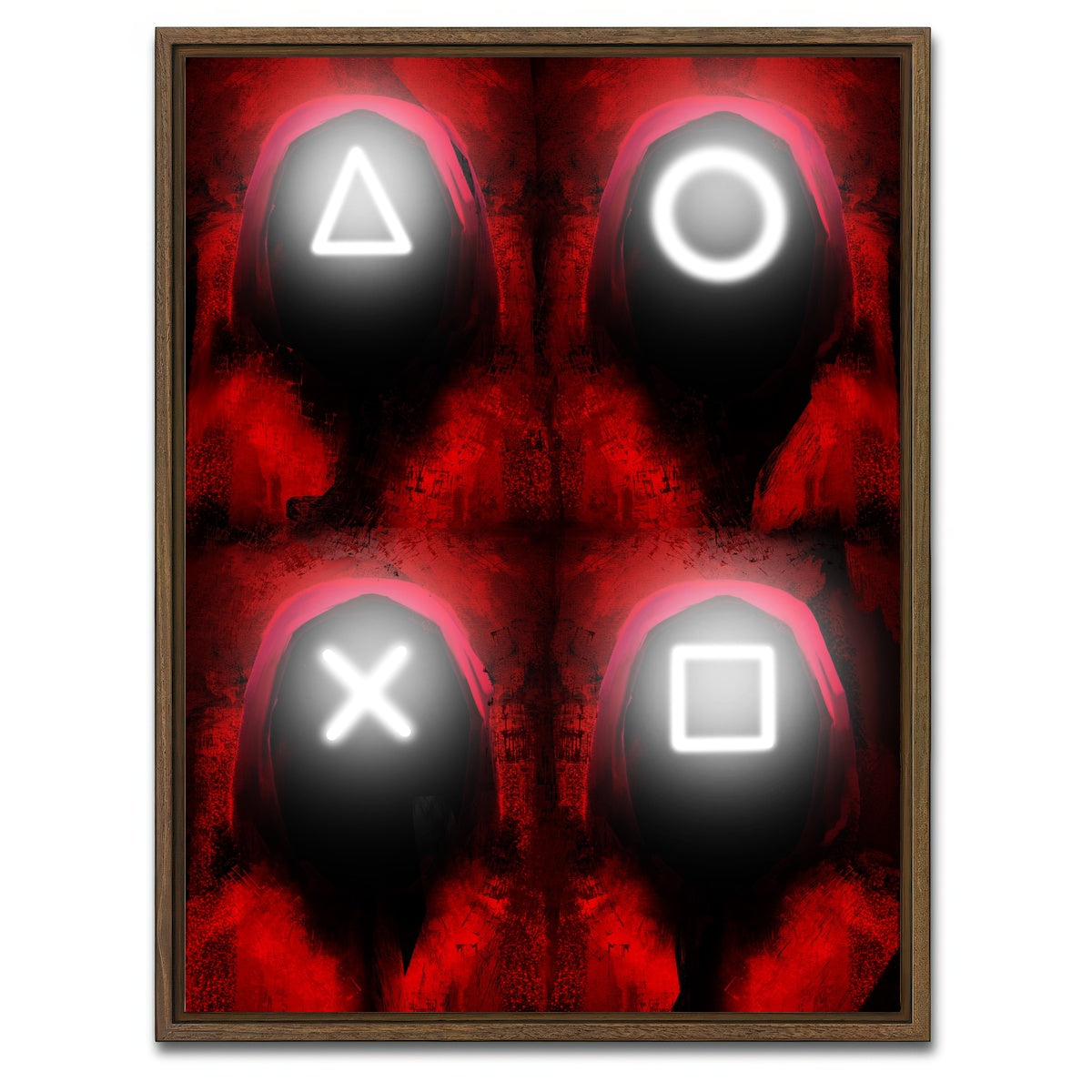 AUTO-MOCKUP WHITE | Squid Game | 1 Piece | Walnut Framed Canvas | group=3x4