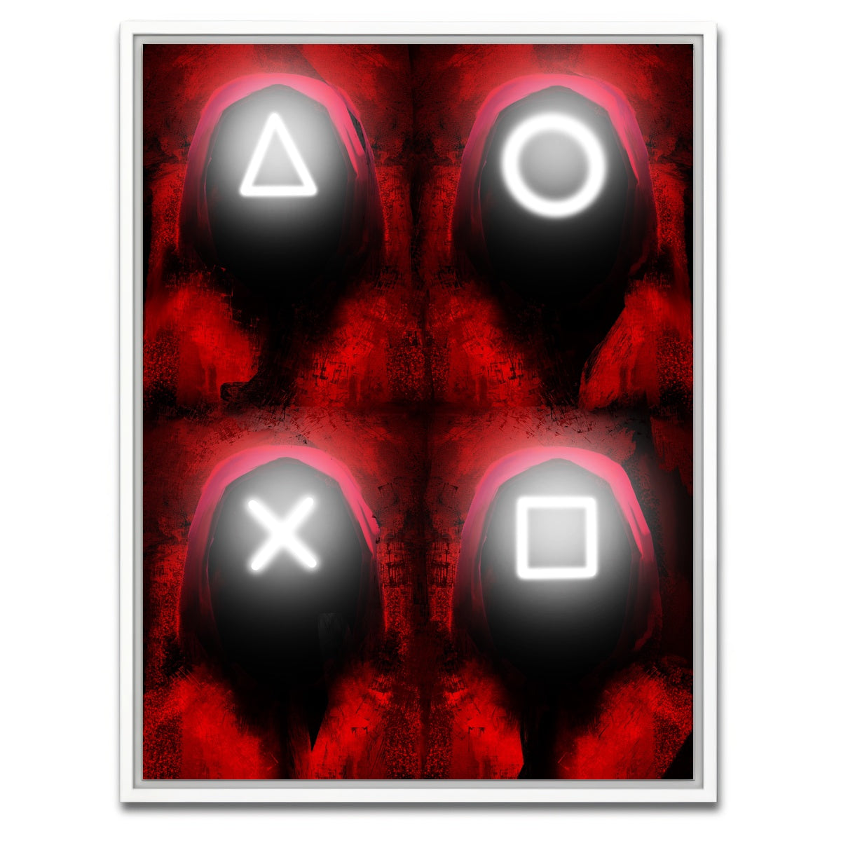AUTO-MOCKUP WHITE | Squid Game | 1 Piece | White Framed Canvas | group=3x4