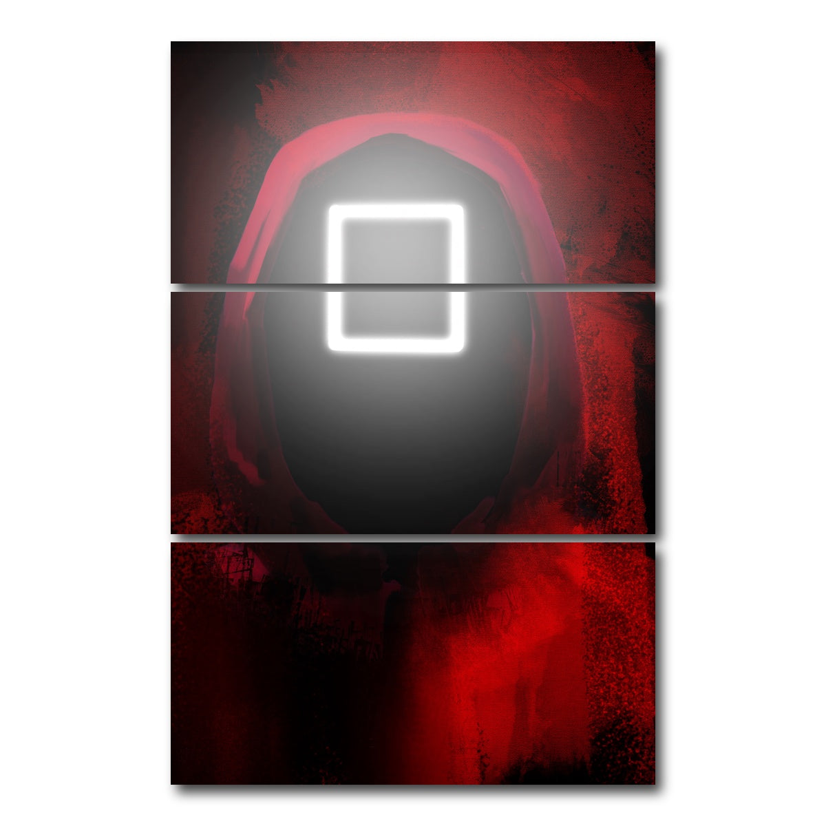 AUTO-MOCKUP WHITE | Squid Game square | 3 Piece | Gallery Wrap Canvas | group=12x24_stacked