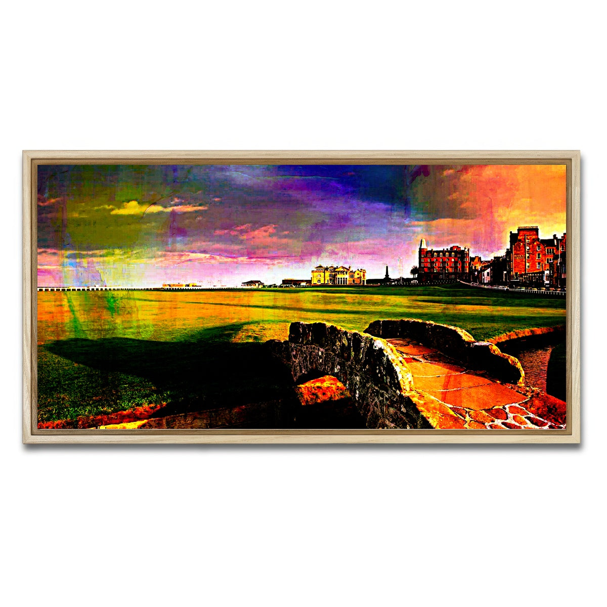 AUTO-MOCKUP WHITE | St. Andrews Old Course | 1 Piece | Natural Framed Canvas | group=2x1