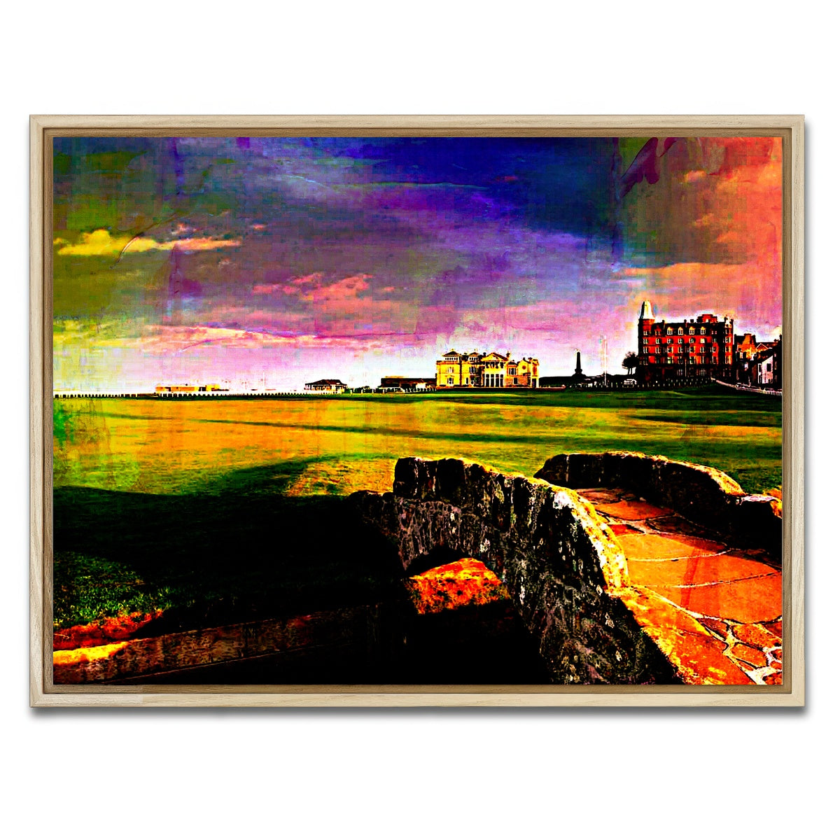AUTO-MOCKUP WHITE | St. Andrews Old Course | 1 Piece | Natural Framed Canvas | group=4x3