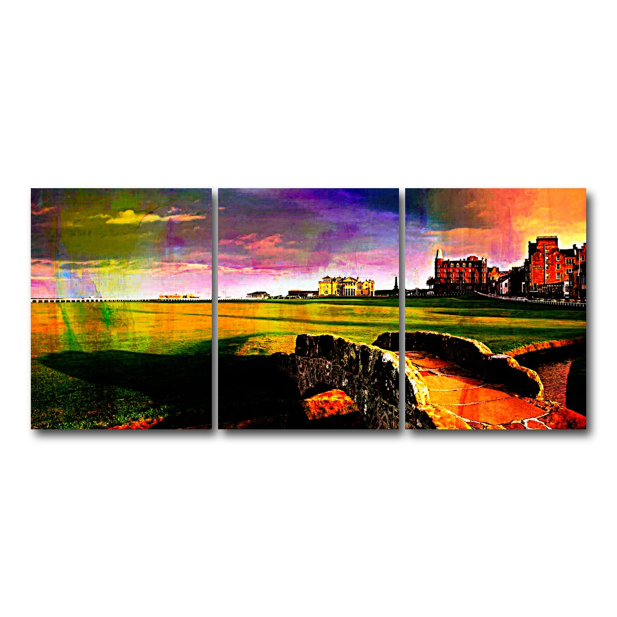 AUTO-MOCKUP WHITE | St. Andrews Old Course | 3 Piece | Gallery Wrap Canvas | group=18x24