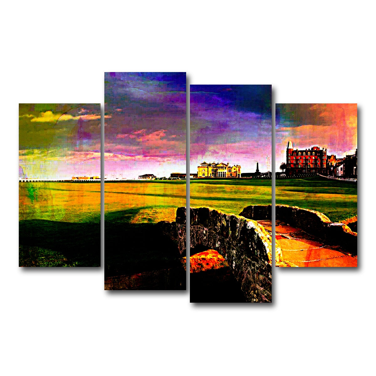 AUTO-MOCKUP WHITE | St. Andrews Old Course | 4 Piece | Gallery Wrap Canvas | group=4_short