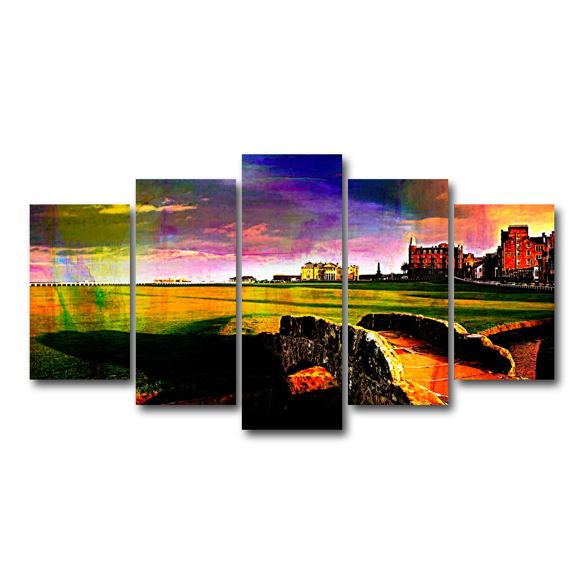 AUTO-MOCKUP WHITE | St. Andrews Old Course | 5 Piece | Gallery Wrap Canvas | group=5_normal