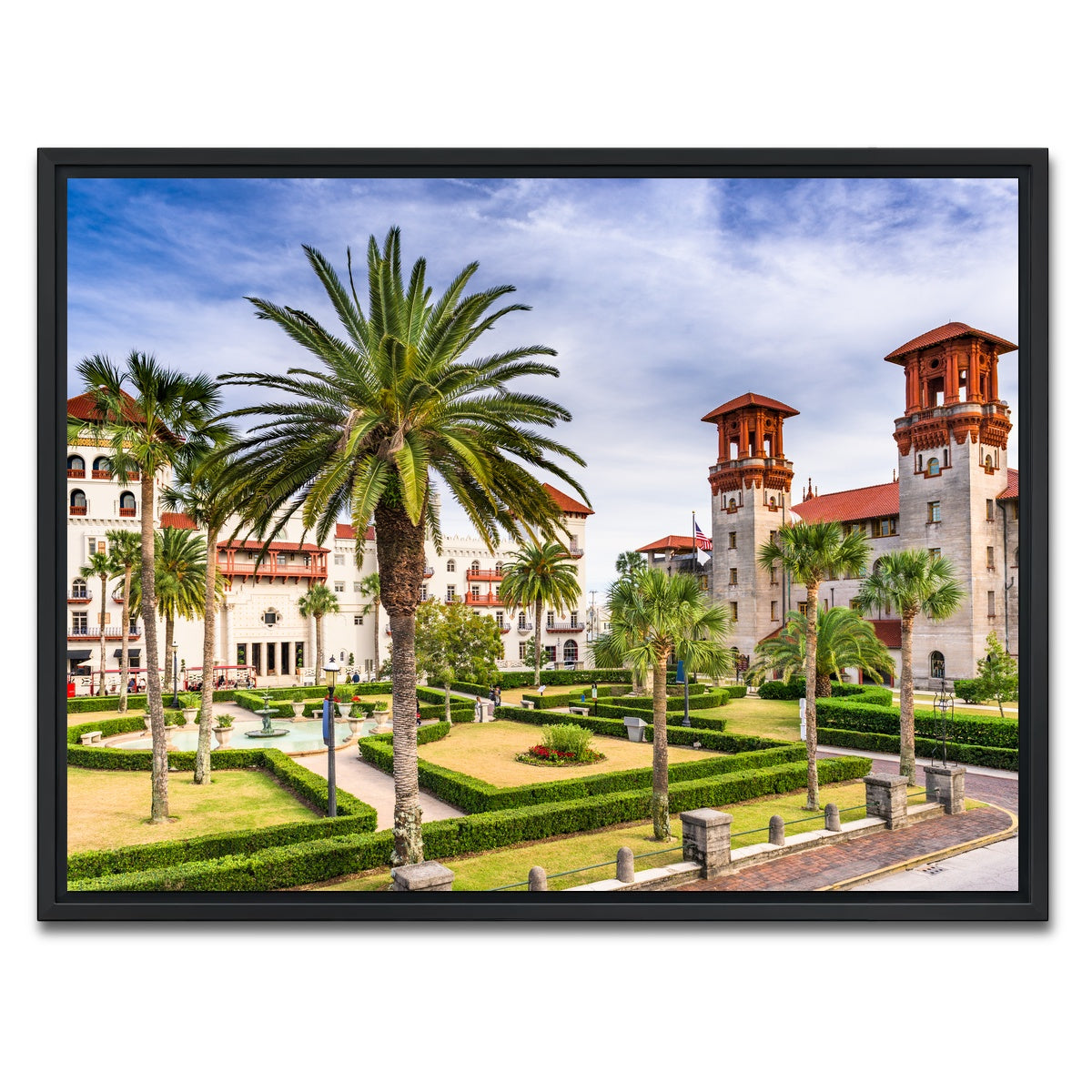 AUTO-MOCKUP WHITE | St. Augustine - Alcazar Courtyard | 1 Piece | Black Framed Canvas | group=4x3