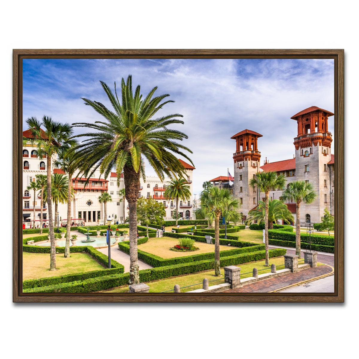 AUTO-MOCKUP WHITE | St. Augustine - Alcazar Courtyard | 1 Piece | Walnut Framed Canvas | group=4x3