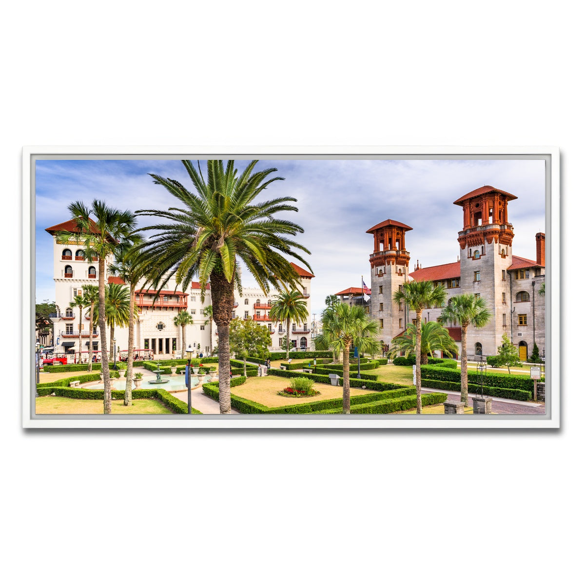 AUTO-MOCKUP WHITE | St. Augustine - Alcazar Courtyard | 1 Piece | White Framed Canvas | group=2x1