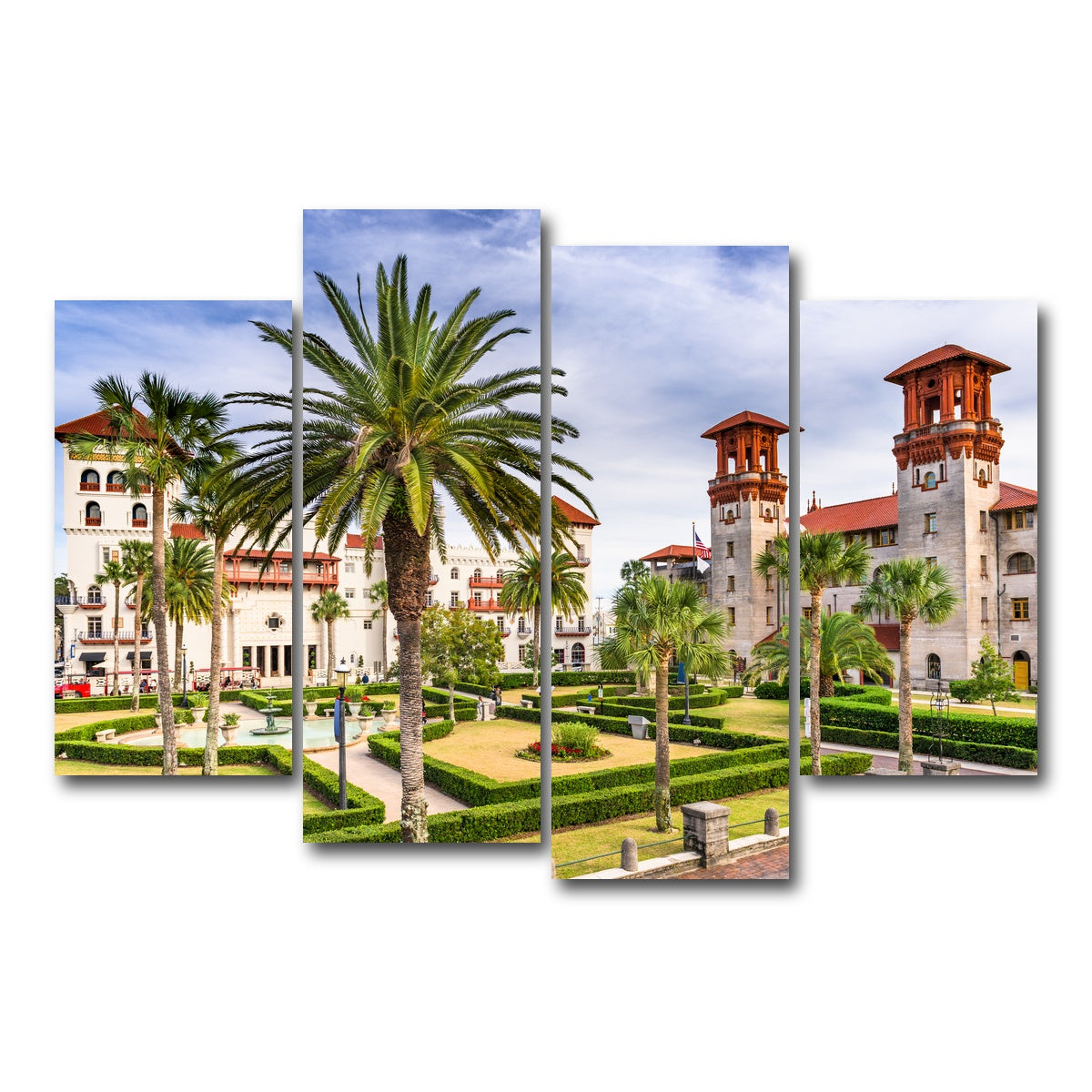 AUTO-MOCKUP WHITE | St. Augustine - Alcazar Courtyard | 4 Piece | Gallery Wrap Canvas | group=4_short
