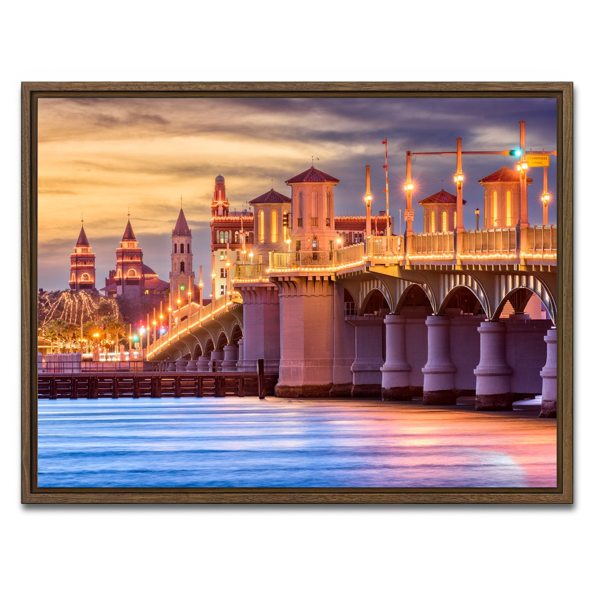 AUTO-MOCKUP WHITE | St. Augustine - Bridge of Lions | 1 Piece | Walnut Framed Canvas | group=4x3