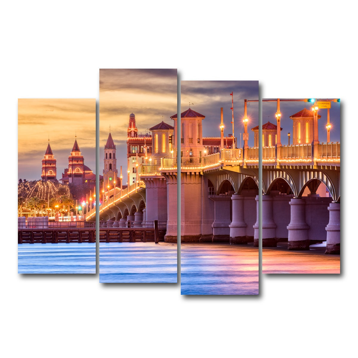 AUTO-MOCKUP WHITE | St. Augustine - Bridge of Lions | 4 Piece | Gallery Wrap Canvas | group=4_normal