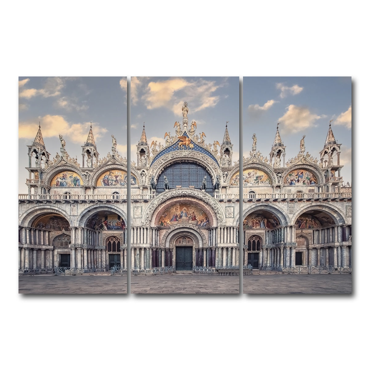 AUTO-MOCKUP WHITE | St Marks Basilica | 3 Piece | Gallery Wrap Canvas | group=12x24