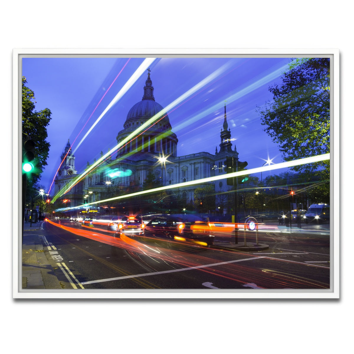 AUTO-MOCKUP WHITE | St Paul's Long Exposure | 1 Piece | White Framed Canvas | group=4x3
