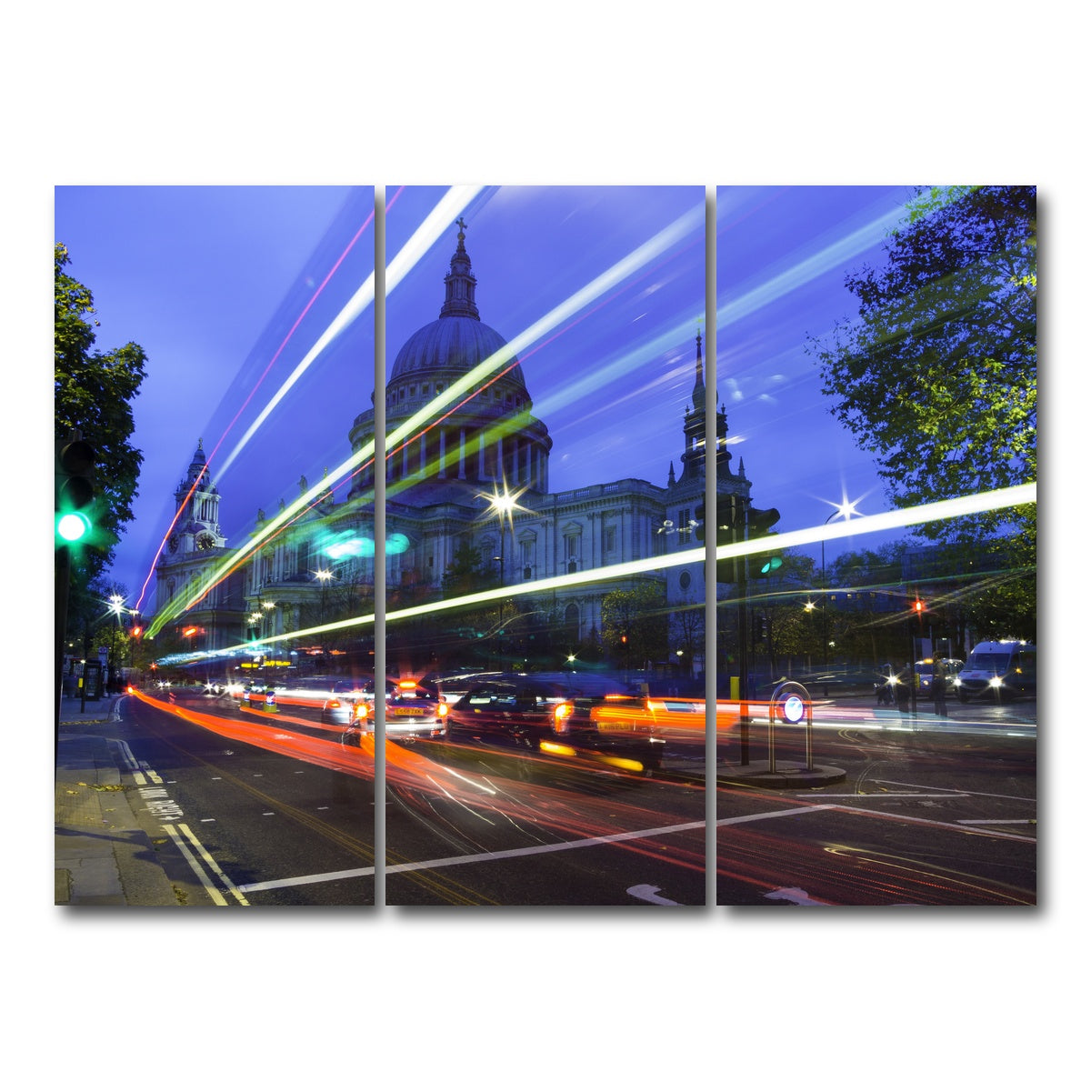 AUTO-MOCKUP WHITE | St Paul's Long Exposure | 3 Piece | Gallery Wrap Canvas | group=8x18