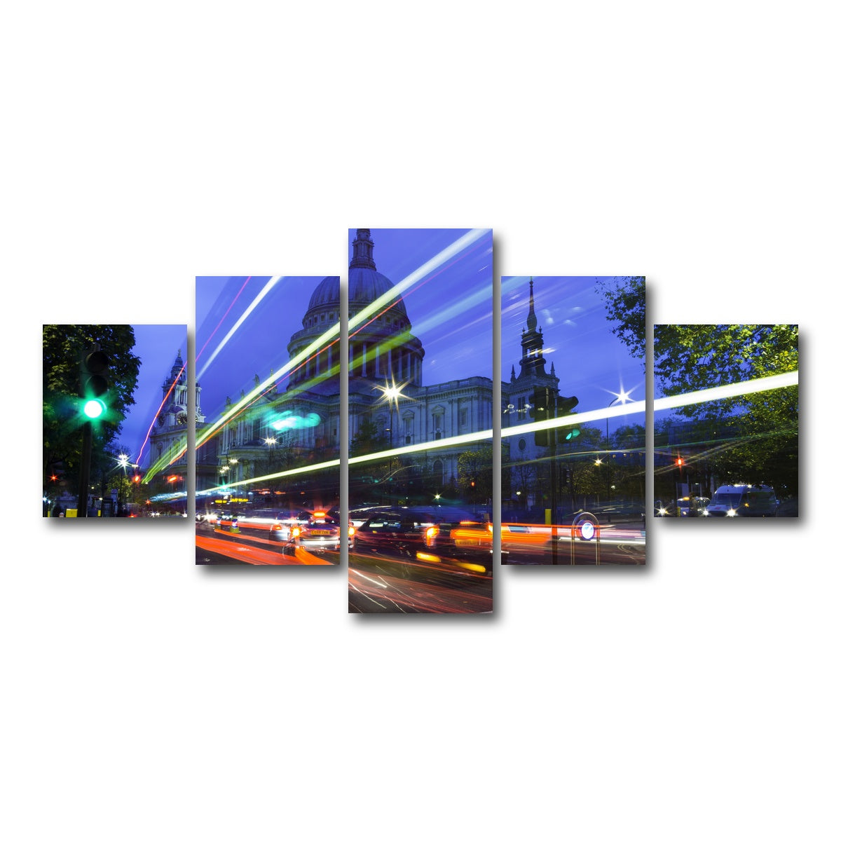 AUTO-MOCKUP WHITE | St Paul's Long Exposure | 5 Piece | Gallery Wrap Canvas | group=5_short