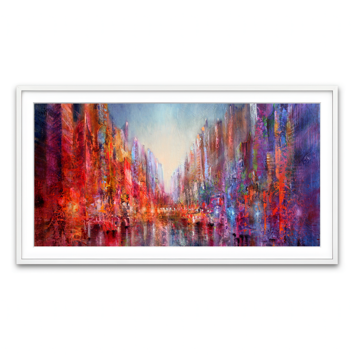 Framed Print 2x1 White