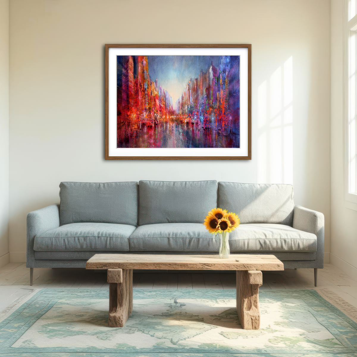 AUTO-MOCKUP ROOM | Stadt am Fluss Wall Art