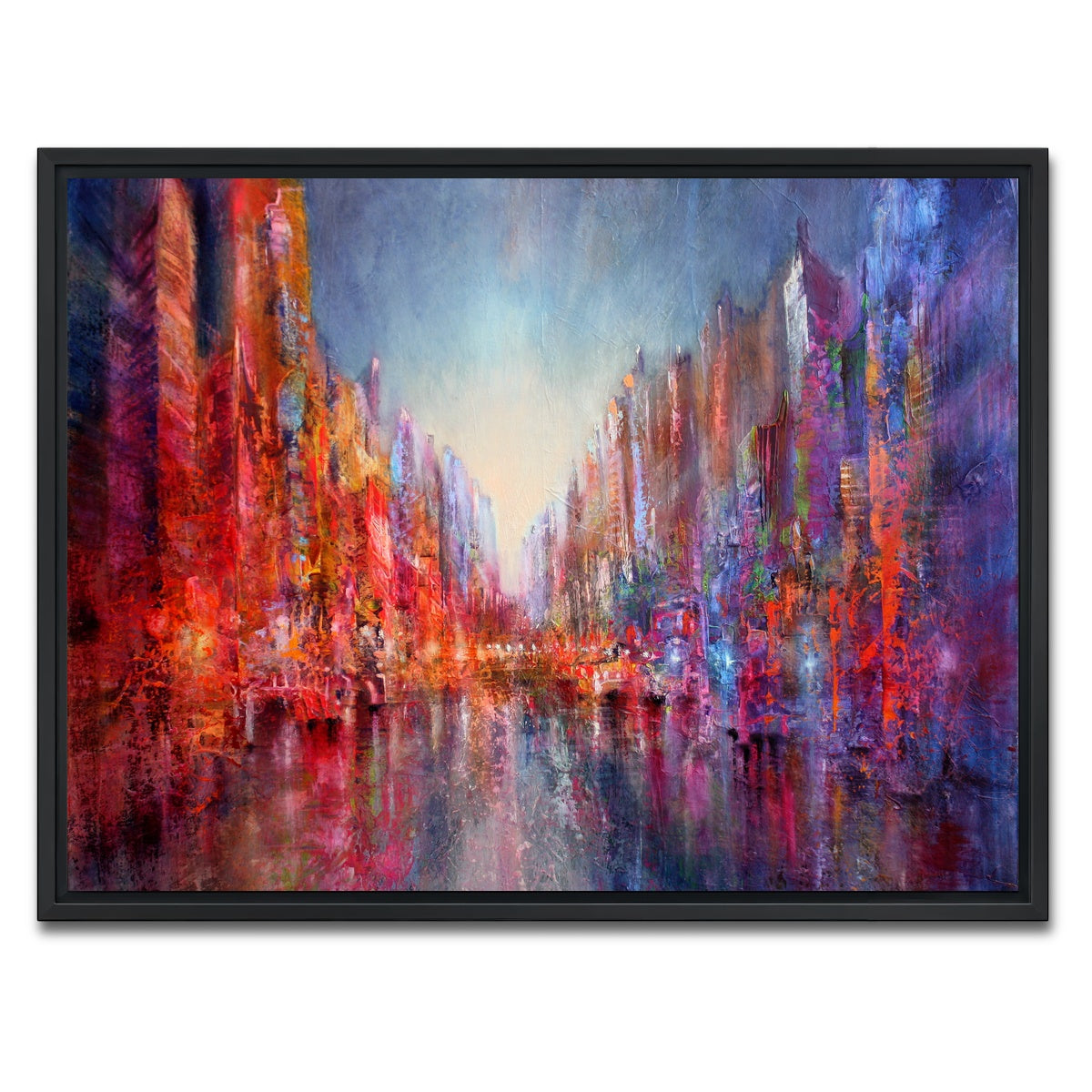 AUTO-MOCKUP WHITE | Stadt am Fluss | 1 Piece | Black Framed Canvas | group=4x3