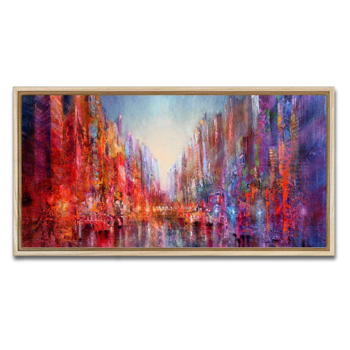 AUTO-MOCKUP WHITE | Stadt am Fluss | 1 Piece | Natural Framed Canvas | group=2x1