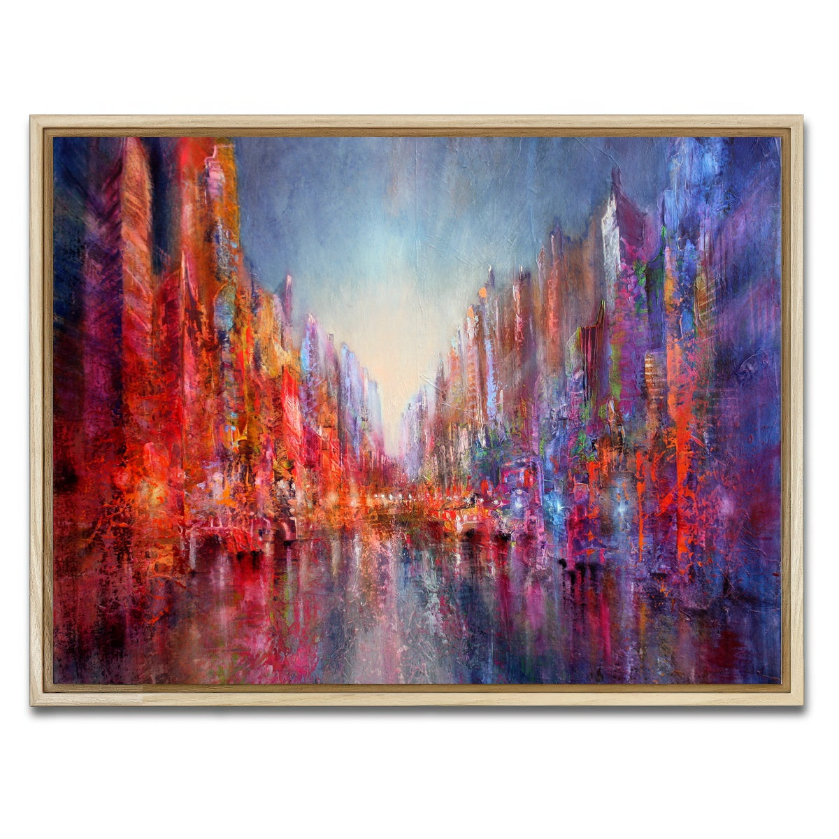 AUTO-MOCKUP WHITE | Stadt am Fluss | 1 Piece | Natural Framed Canvas | group=4x3